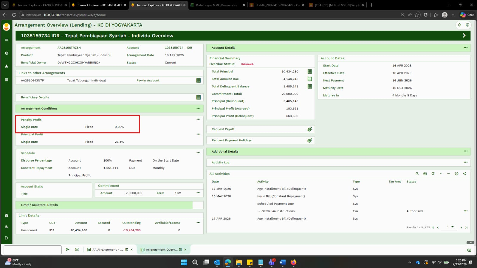 BTPNS Temenos T24 project screenshot